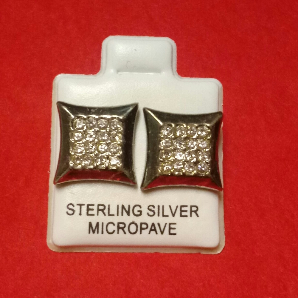 Sterling Silver Micropave Earrings